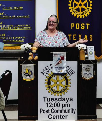 POST ROTARY CLUB The Post Rotary Club was honored to have Kylene Wheeler, Garza County Joint Elections Administrator and also Rotarian member to update the club on local elections and all things concerning elections. | COURTESY PHOTO