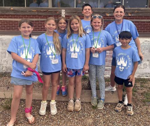 JUNIOR LEADERSHIP Garza County 4-H members recently attended Junior Leader Lab Camp at Plains Baptist Assembly, where they participated in leadership activities, built new friendships and gained valuable experiences alongside other 4-H members from district 2. Campers, from left, were Ava Dennison, Lyla Walkup, Zoee Ray, Morgan Tadlock, Tristan Dennison, Sara Tadlock, Cristian Sanchez and Xane Reiter. | COURTESY PHOTO