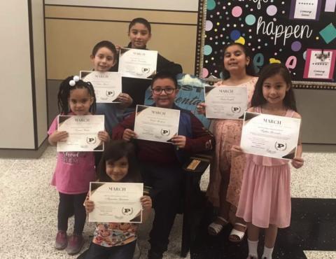 Elementary students of the month are; Pre-K – Kenadi Baker, Kindergarten – Alejandra Guerrero, 1st grade – Kahla Cohill, 2nd grade – Sophia Gonzales, 3rd grade – Jaxson Hernandez, 4th grade – Nathan Garza, 5th grade – Caleb Mendoza