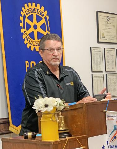 ERADICATE POLIO Chris Atkinson, a Post Rotarian and the director of the Garza County Recovery Center (CRC), presented the purpose and vision of Rotary International of promoting peace, eradicating polio from the world, and so much more. To learn more about the local district Rotary Clubs, visit rotary5730.org. | POST DISPATCH