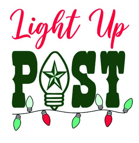 Welcome to our town and Light Up Post!