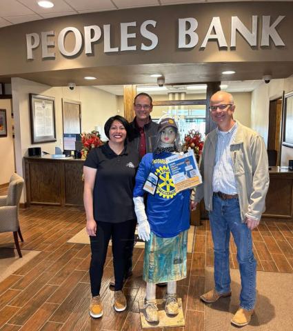 UGLY MANNY QUINN visits local businesses to help the Post Rotary Club raise funds for polio eradication, one stop at a time. “With every stop, Ugly Manny brings us closer to a world free of polio,” said project organizers. | COURTESY PHOTO