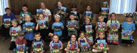 ART CAMP 25 children participated in the first night of the 4-H Art Camp at the Graham Community Center Tuesday night. | XANE REITER PHOTO