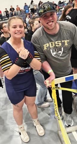 PERSONAL BEST Elizabeth Fox placed seventh and set a new total personal record at the THSWPA Regional Powerlifting Championship, including a personal-best 300-pound squat. | COURTESY PHOTO
