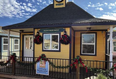 SILENT NIGHT VILLAGE The Silent Night Depot sits front and center at the Silent Night Village, awaiting the Light Up Post event on December 7, 2024. Post, the premier West Texas Christmas destination will use the village to host Santa Land. | STAFF PHOTO