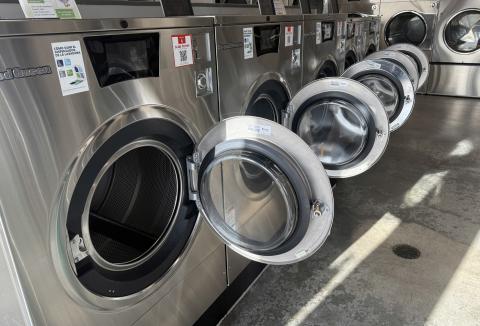 LARGE CAPACITY Washers at Antelope Wash ’n’ Dry are available in multiple sizes to handle everything from everyday laundry to bulky items.