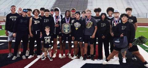 OVERALL TEAM WIN Post ISD track qualifiers and varsity boys team for winning the meet overall as a team on Friday, April 11. | COURTESY PHOTO