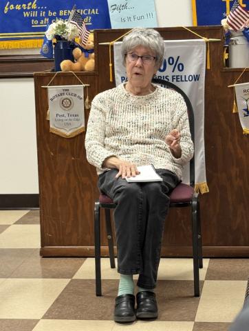ROTARY CLUB Jeanette Bell Fowler shared her experiences as a polio survivor during her Rotary guest presentation. | COURTESY PHOTO