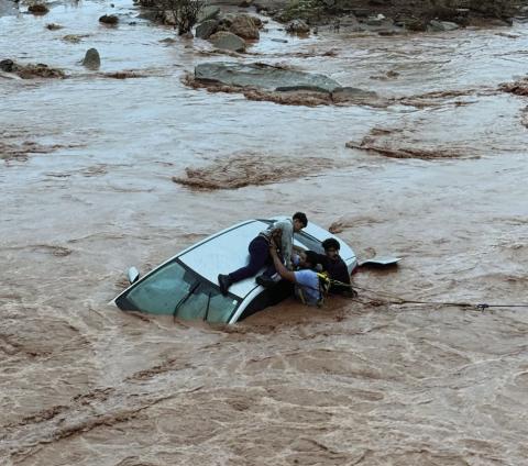 WATER RESCUE Post Volunteer Fire Department made a judgement and went out to save an Airman from Clovis Airforce Base early Friday morning, November 8. | COURTESY PHOTO