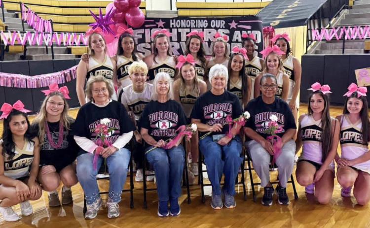 HONORING SURVIVORS The PHS Pink Out Pep Rally recognized four Post women in observance of Breast Cancer Awareness Month, celebrating their strength and raising awareness of the disease. | COURTESY PHOTO
