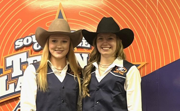 Zaran Kirkpatrick and Sylee Peterson recently signed letters of intent with South Plains College in Levelland. Zaran is a senior at Post ISD and Sylee is a senior at Southland ISD. Both hope to join the college rodeo team. COURTESY PHOTO