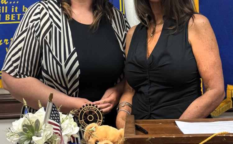 WELLNESS REFINED Ana Baxter, left, and Nicole Hicks presented to the Post Texas Rotary Club on Tuesday, April 28, sharing information about services offered by their Windswept Wellness Co. | COURTESY PHOTO