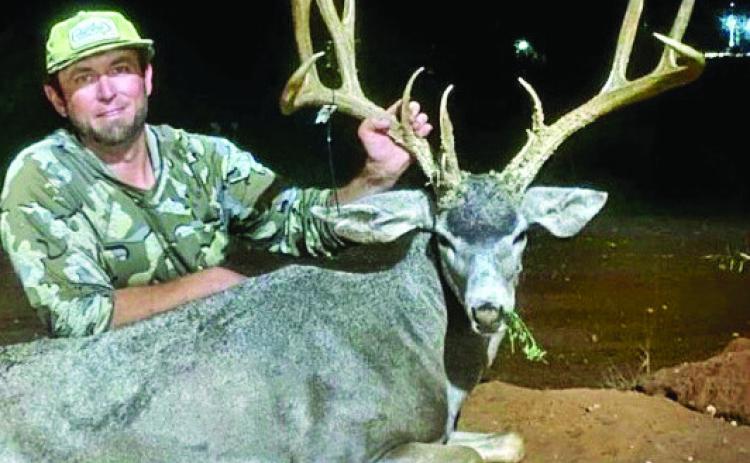 MULE DEER WINNER Clancy Fulton of Lubbock was the winner of the Mule Deer Category of the 2024-25 Star Feed Big Buck Contest. Clancy’s muley was shot with a bow, in Garza County, in early October. With an outside spread of 26.25, the deer’s total score was a whopping 203.875. Clancy won a monogrammed jacket. | COURTESY PHOTO