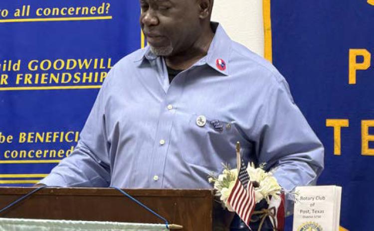 MEMBERSHIP MATTERS Terry Jackson, youth services manager for the Garza County Regional Juvenile Center, spoke during the Post Rotary Club’s weekly luncheon July 28 about strategies for attracting new members and strengthening Rotary’s impact in the community. | COURTESY PHOTO