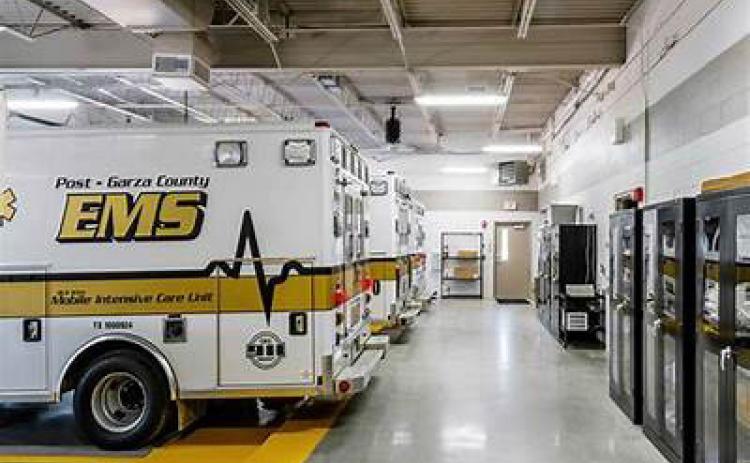 EMERGENCY SERVICES Post–Garza County EMS Facility in Post, Texas, designed by Halo Architects. The facility provides emergency medical services for Post and Garza County, with spaces designed to support rapid response operations and EMS personnel. | COURTESY PHOTO