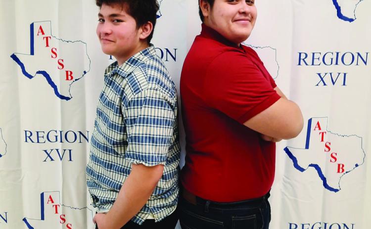 Noe Mendoza and Angel DeLuna participated in the Region 16 Association of Texas Small School Bands All-Region Jazz weekend Friday and Saturday, January 20th and 21st. Photo Provided