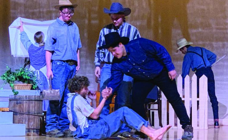 ONE ACT PLAY PHS performs The Diviners for the UIL One Act Play competition held Tuesday. Kody Osborn plays Melvin Wilder, A.B. FlowersplaysDeweyMaplesandtheextrasareplayedbyJoshuaGomez, AlejandroRodriguez-Martinez,andSethLee. | POSTDISPATCHPHOTO