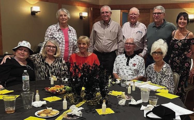 CLASS OF 1964 Front row from left: Arjan Robinson Fulcher, Marilyn Minor Snider, Point Blank, TX; Nita Wilson Jackson, Ricky Little, Jal, NM; and Margie Harrison Maestas. Back row Susie Jo Schmidt Beebe; Wendell Johnson and Danny Richardson of Post, TX; Pat Cornell and Lynette Potts Thuett. | COURTESY PHOTO STAFF REPORTS