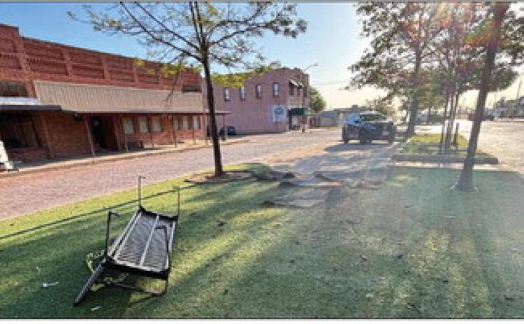MAIN STREET DAMAGE After a multi-county car chase it ended in Post with an arrest and $25,000 worth of damage. | COURTESY PHOTO