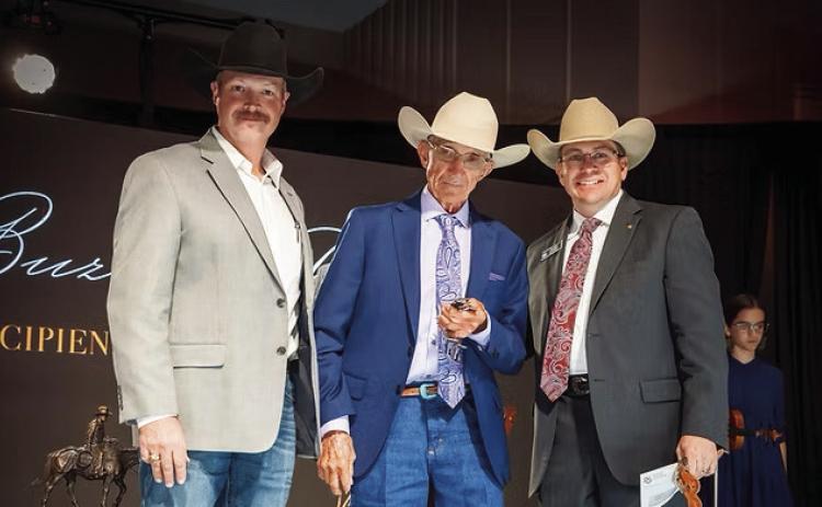 SPUR AWARD 2024 Ranching Heritage Association Working Cowboy Award recipient, Joe N. “Buzz” Thorp of Throckmorton, Texas. Thorp is currently at the R.A. Brown Ranch and still cowboys at age 91. | RANCHING HERITAGE ASSOCIATION