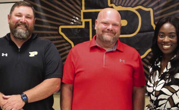 After a canvass of the votes from the May 6 election Jett Lott, Joe Don Schoonover and Chelsey Webb were sworn in for three-year terms to the Post Independent School District’s Board of Trustees. Photo by Julia Childs