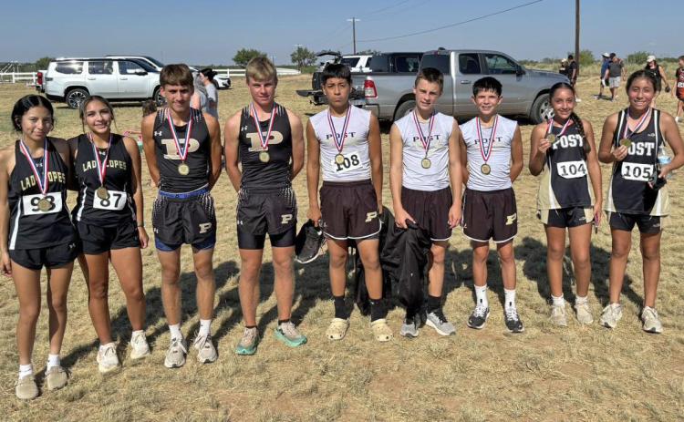CROSS COUNTRY Post Cross Country athletes competed at Western Texas College Aug. 22. Each of the standing teams came in second. | COURTESY PHOTO