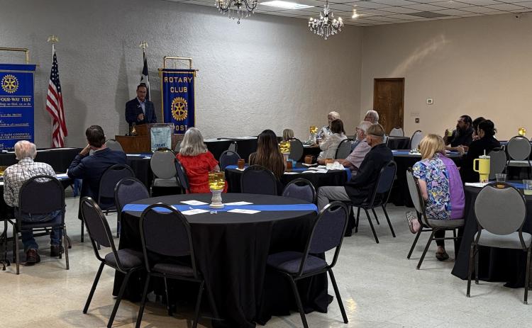 LEADERSHIP TRANSITION Members of the Post Texas Rotary Club gathered for the club’s annual officer induction banquet on June 16 at the community center. | COURTESY PHOTO