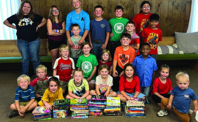 BOOK COLLECTION Garza County 4-H members collected over 100 books for the Post Elementary school during their October community service project. | XANE REITER PHOTO