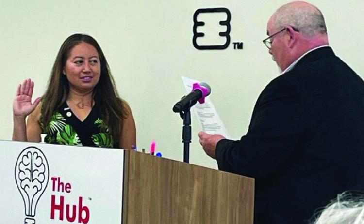 New officers of the Post Rotary Club are installed