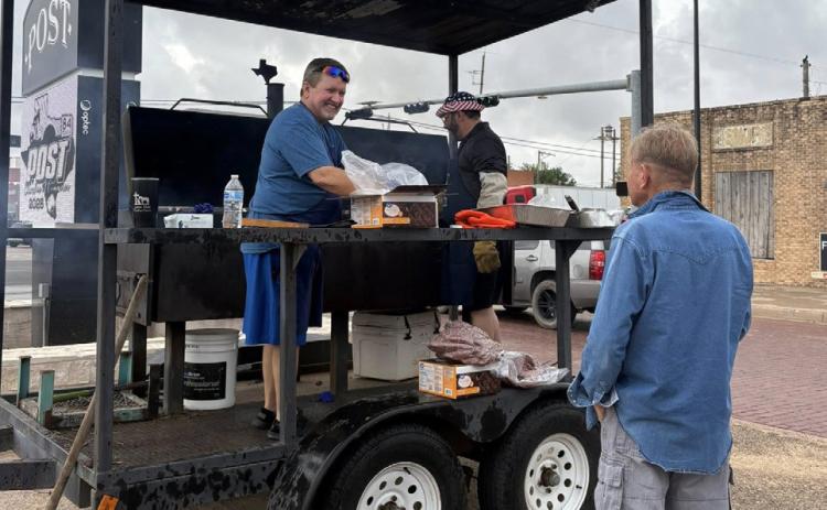 ROTARY FUNDRAISER The Post Rotary Club held a fundraiser in downtown Post on Tuesday, cooking and selling burgers and sausage wraps on 84 and Main to help raise funds for the downtown beautification project. | COURTESY PHOTO