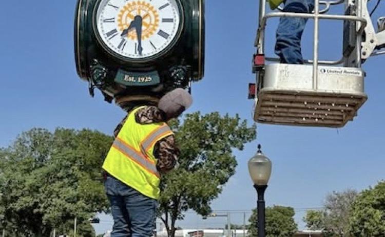 TIMELESS SERVICE The Post Rotary Centennial Clock honors the club’s 100 years of service, generosity and leadership in the Post community. | COURTESY PHOTO