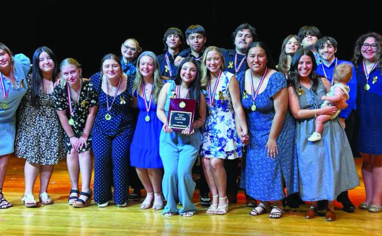 OAP TO REGIONAL The Post High School One Act Play placed first and will advance to regionals after their performance of ‘Cicada’ at the Area competition Thursday, April 10. They led all schools with straight 1’s for their performance. The following awards were also earned: Outstanding Sound Seth Lee, Honorable Mention Cast Harli McClellan, All Star Cast Adan Gonzalez, and Best Performer Khloe Smith. | COURTESY PHOTO