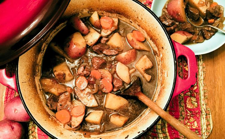 STUDY UP ON STEW To make a top-notch beef stew, pay attention not only to ingredients and proportions, but tips for how to brown the meat successfully before stewing. | ANGELINA LaRUE PHOTO
