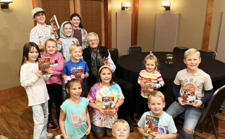 HANK THE COWDOG AUTHOR VISIT Garza County 4-H and Clover kids had a great time enjoying songs and stories from author John R. Erickson at the Post Heritage House Nov. 10—and the parents had just as much fun as the kids! | COURTESY PHOTO