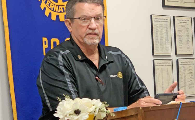 ERADICATE POLIO Chris Atkinson, a Post Rotarian and the director of the Garza County Recovery Center (CRC), presented the purpose and vision of Rotary International of promoting peace, eradicating polio from the world, and so much more. To learn more about the local district Rotary Clubs, visit rotary5730.org. | POST DISPATCH