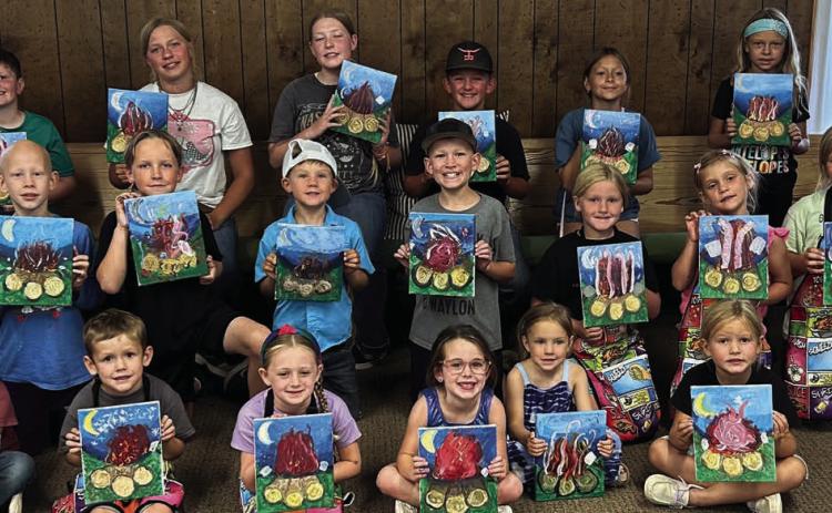 ART CAMP 25 children participated in the first night of the 4-H Art Camp at the Graham Community Center Tuesday night. | XANE REITER PHOTO