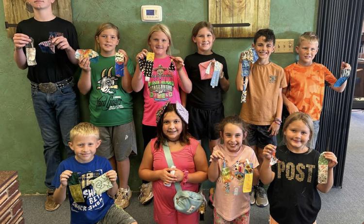 On Monday, members of the Garza County 4-H Sewing Club spent their day off from school creating notebook pencil holders, bookmarks and scrappy keychains. | COURTESY PHOTO