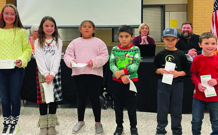 Post IDS Board of Trustees recognized the PISD Students of the Month during the regularly scheduled meeting last week. Elementary students recognized are Marcie Hiracheta – fourth grade; Halle Guthrie – third grade; Madelynn Santos – second grade; Ricardo Lopez - first grade; Jameson Bishop – kindergarten and er Bowen Guthrie – PreK. Sydney Soto was not available for the photo. Photo by Voda Beth Gradine